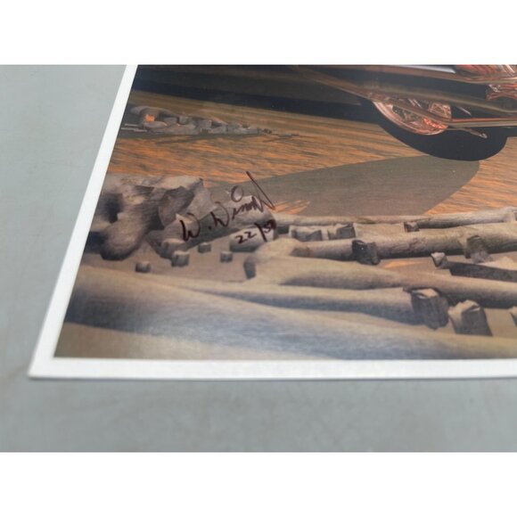 LE GM Harley Davidson motorcycle print artwork signed 22/50 skull 16x12" READ - Picture 3 of 9